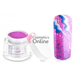 Gel UV Jolifin cu sclipici Glamour Candy 5 ml + 1 Pigment Oglinda Cadou